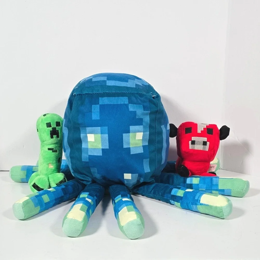 Minecraft Plush Lot Mojang Glow Squid Creeper Baby Mooshroom Glow in Dark